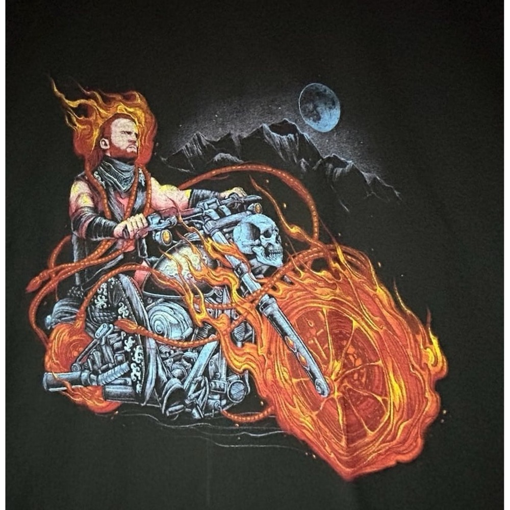 WWE "Hangman Adam Page" Skull Chopper Bike T-Shirt Sz Mens XL